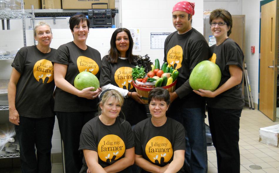 Chisago Lakes Food Service Staff with farmers