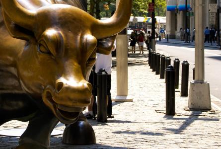 Charging Bull, or The Wall Street Bull, in New York City