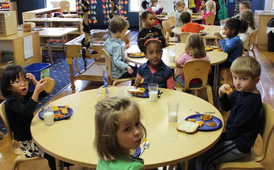 Students in a Farm to Childcare classroom