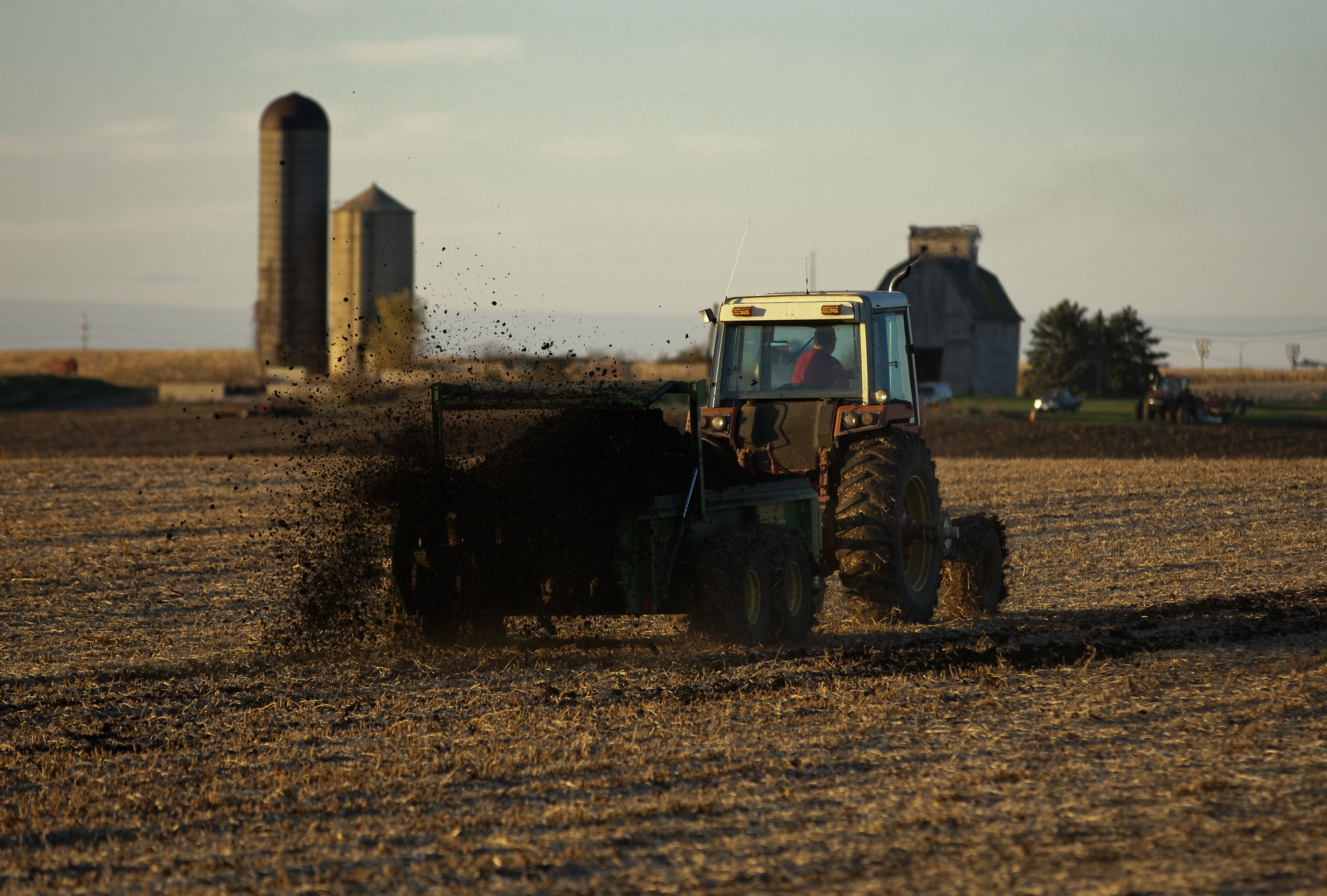 Biosolids spread on a farm field 