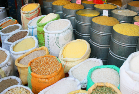 Cereals at a market