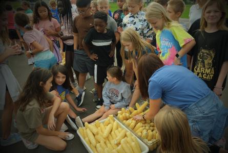 kids and corn